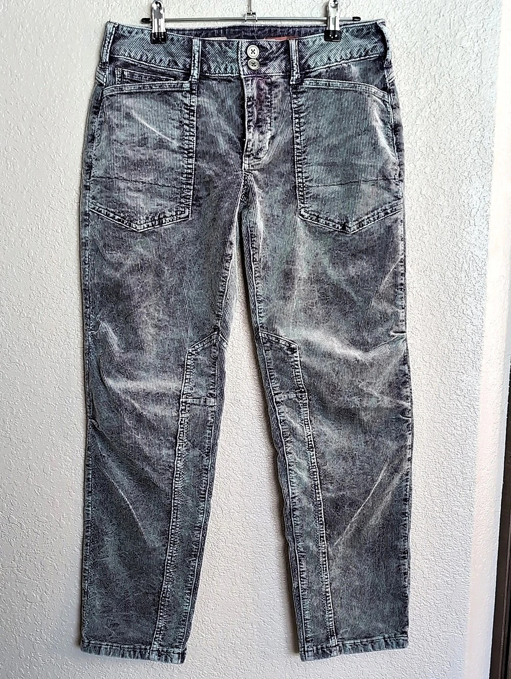 PILCRO The Wanderer Corduroy Pants Gray Striped Waist 27